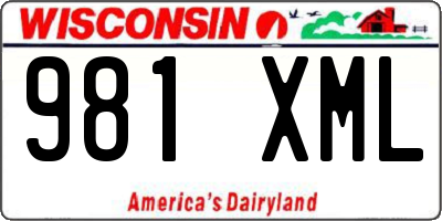 WI license plate 981XML