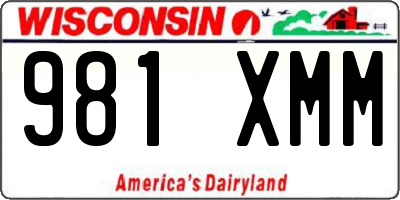 WI license plate 981XMM