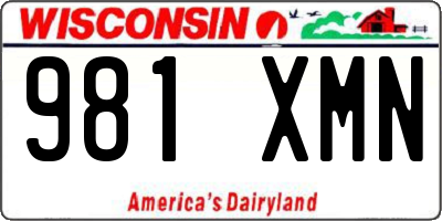 WI license plate 981XMN