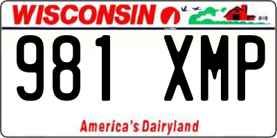 WI license plate 981XMP