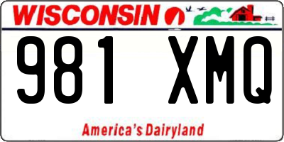 WI license plate 981XMQ
