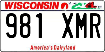 WI license plate 981XMR