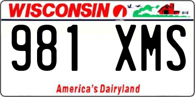 WI license plate 981XMS