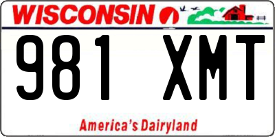 WI license plate 981XMT