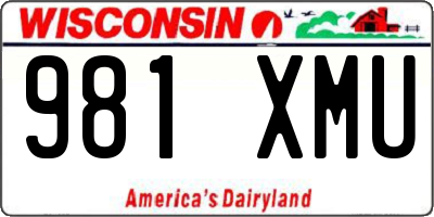 WI license plate 981XMU