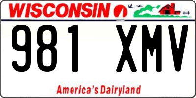 WI license plate 981XMV