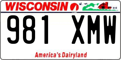 WI license plate 981XMW