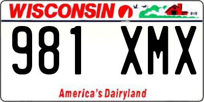 WI license plate 981XMX
