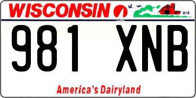WI license plate 981XNB