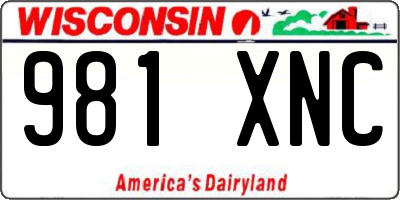 WI license plate 981XNC