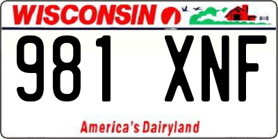 WI license plate 981XNF