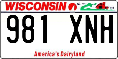WI license plate 981XNH