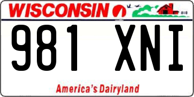 WI license plate 981XNI