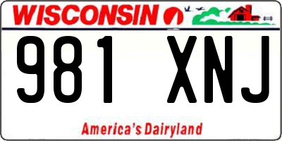 WI license plate 981XNJ