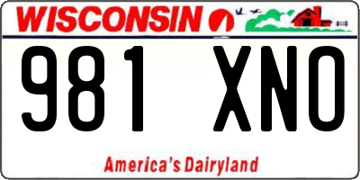 WI license plate 981XNO