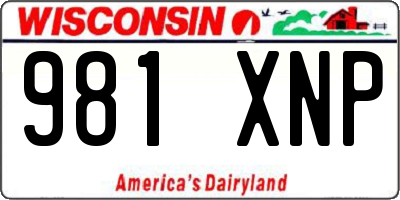 WI license plate 981XNP