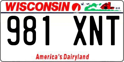 WI license plate 981XNT