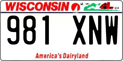 WI license plate 981XNW
