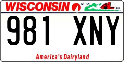 WI license plate 981XNY