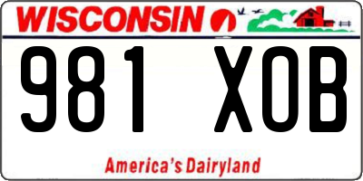 WI license plate 981XOB