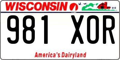 WI license plate 981XOR