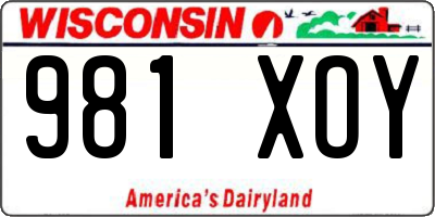 WI license plate 981XOY