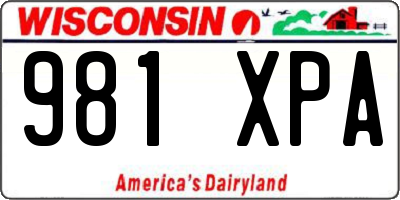 WI license plate 981XPA