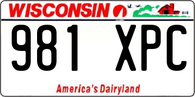 WI license plate 981XPC