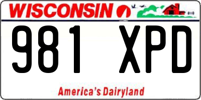 WI license plate 981XPD