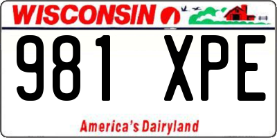 WI license plate 981XPE