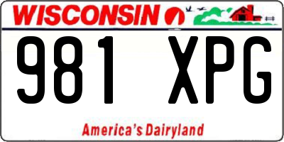 WI license plate 981XPG