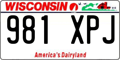 WI license plate 981XPJ