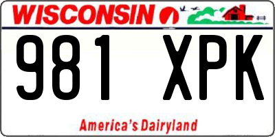 WI license plate 981XPK
