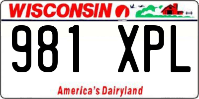 WI license plate 981XPL