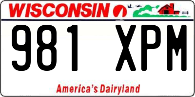WI license plate 981XPM