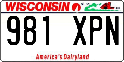 WI license plate 981XPN
