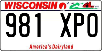 WI license plate 981XPO