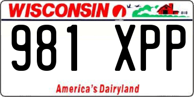 WI license plate 981XPP