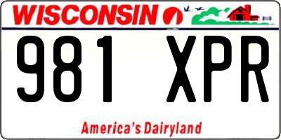 WI license plate 981XPR