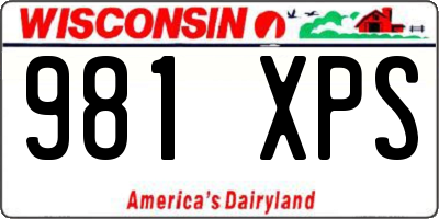 WI license plate 981XPS