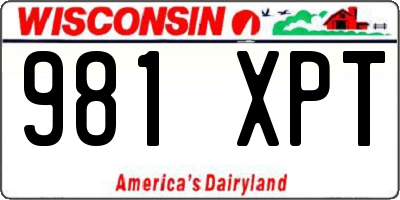 WI license plate 981XPT