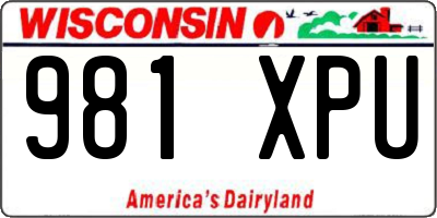 WI license plate 981XPU