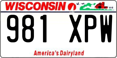 WI license plate 981XPW
