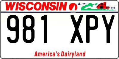 WI license plate 981XPY