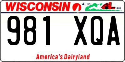 WI license plate 981XQA