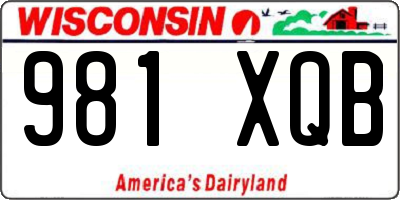 WI license plate 981XQB