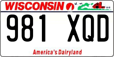 WI license plate 981XQD