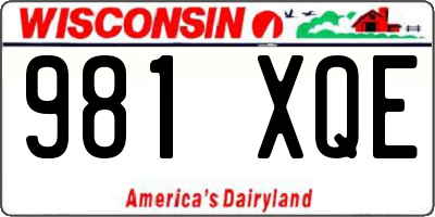 WI license plate 981XQE