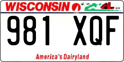 WI license plate 981XQF