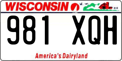 WI license plate 981XQH